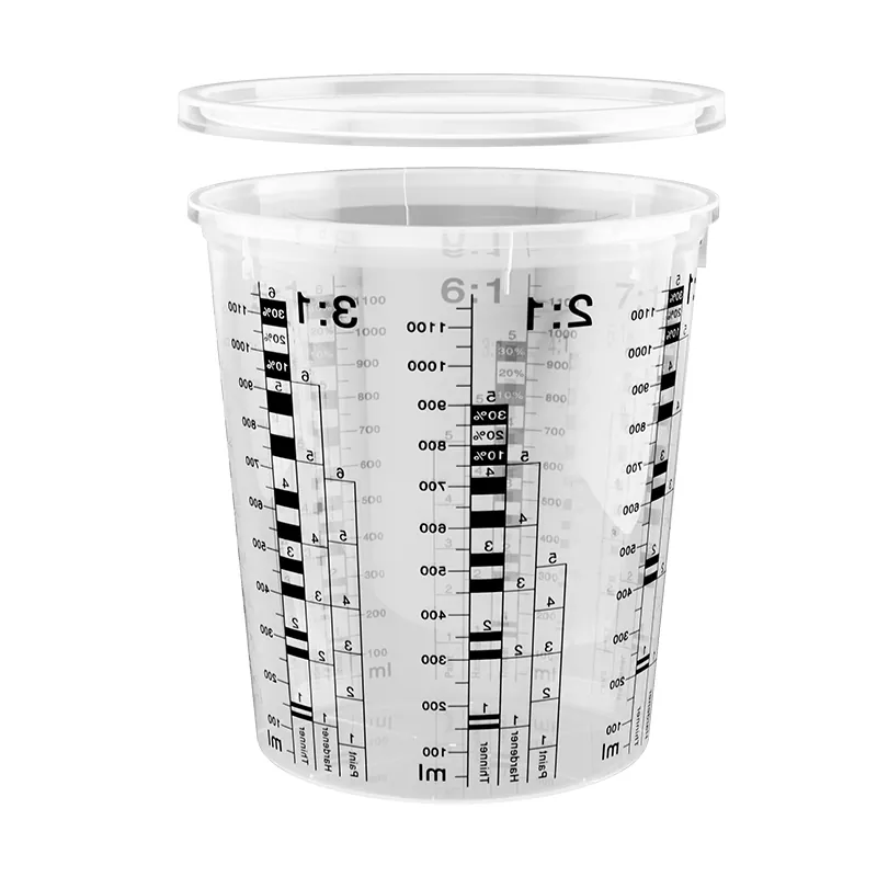 Cupa de amestecare a vopselelor auto pp de 1370 ml cu capac